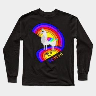 Believe in Llamacorns Long Sleeve T-Shirt